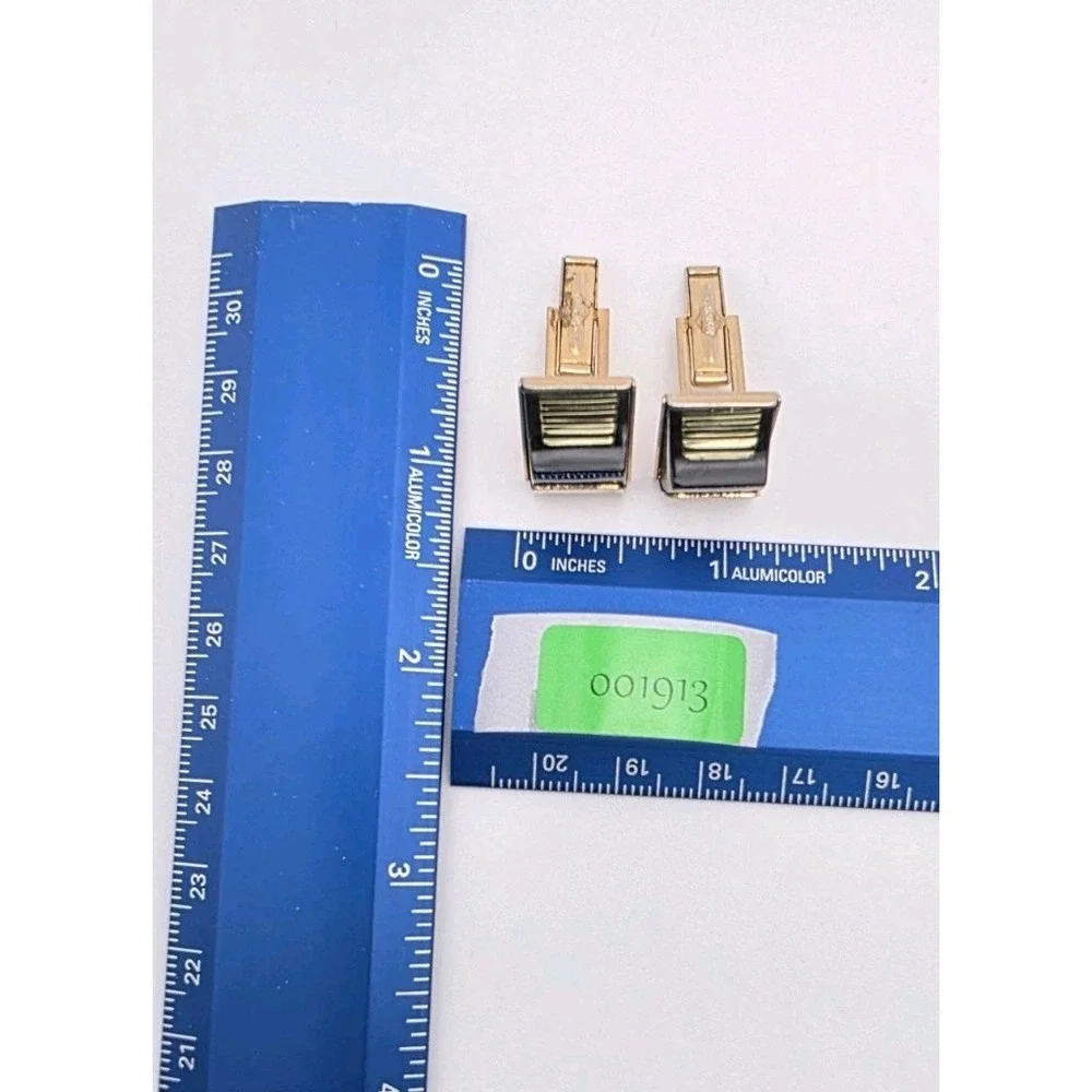 Vtg‎ Sara Coventry Cufflinks Green Lucite Gold Tone Transluscent Inner Stairs